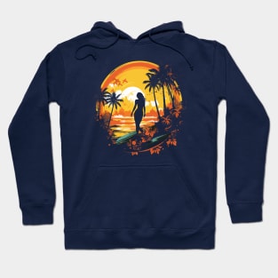 Girls surf better, summer surfing, sunset hunting v1 Hoodie